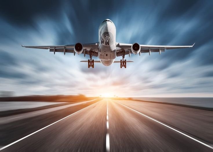 beleco airplane backdrop 7x5ft fabric airplane landing takeoff airport runway photography background blurred sunset sky scenery for party decorations
